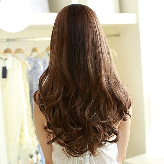 DILLARDS Fashion Lovely Long Curly Half Wigs For Ladies Light Brown B5001-1 - Image 4